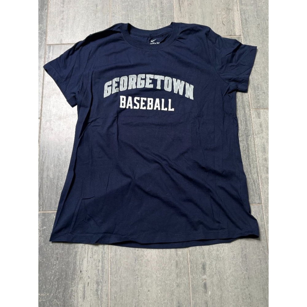 Nike Georgetown Baseball Short Sleeve Crewneck Tee Shirt Navy Large